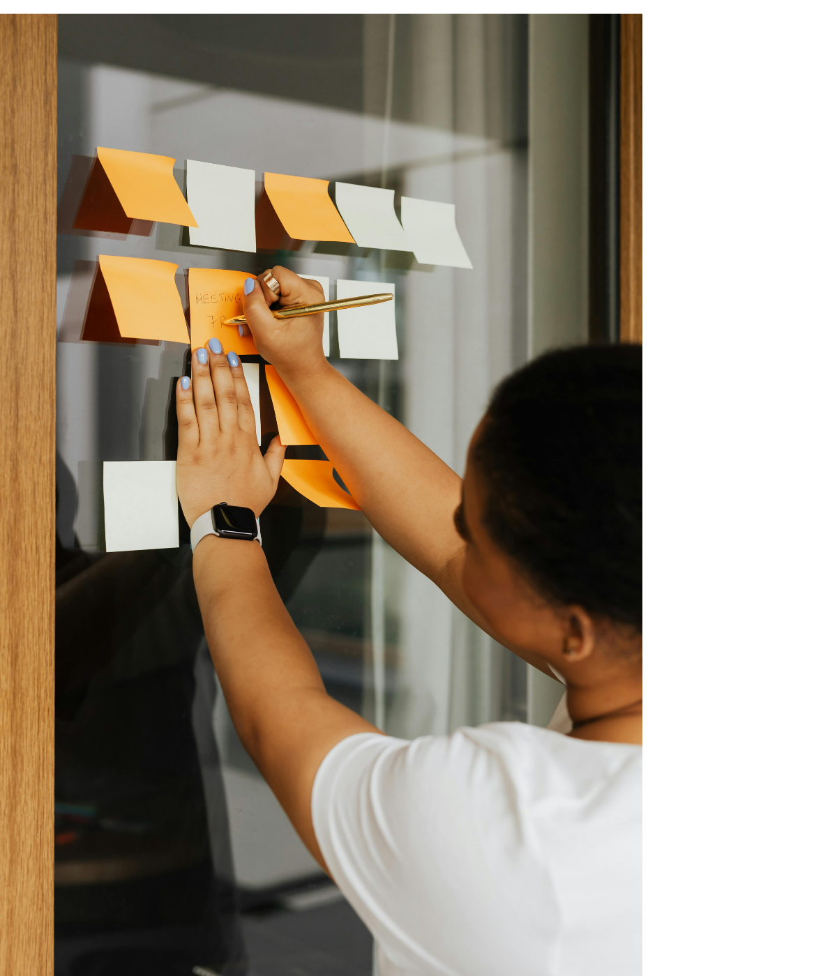 Team planning session with sticky notes